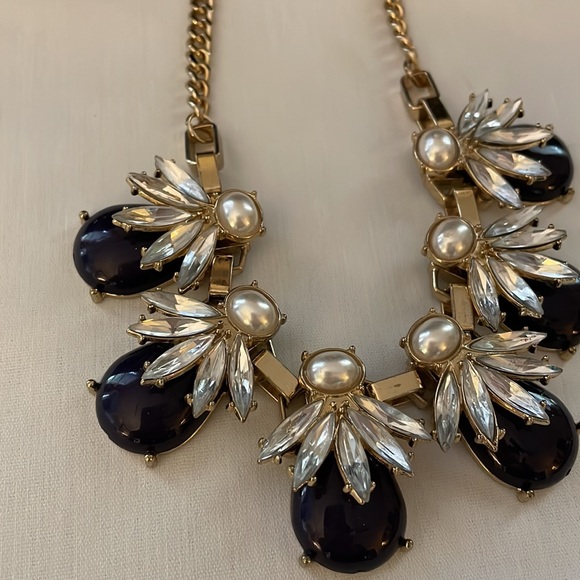 Estate jewelry rhinestone and pearl necklace - Picture 11 of 12